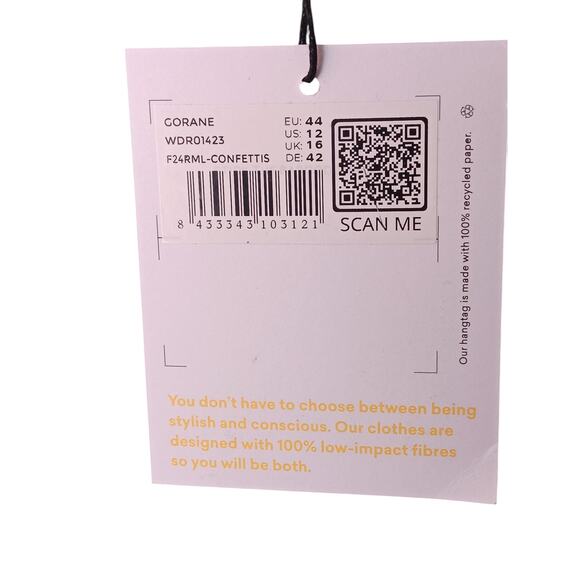 New SKFK Gorane Confettis Dress Size 12 US 44 EU Sustainable Abstract Floral - Picture 9 of 14